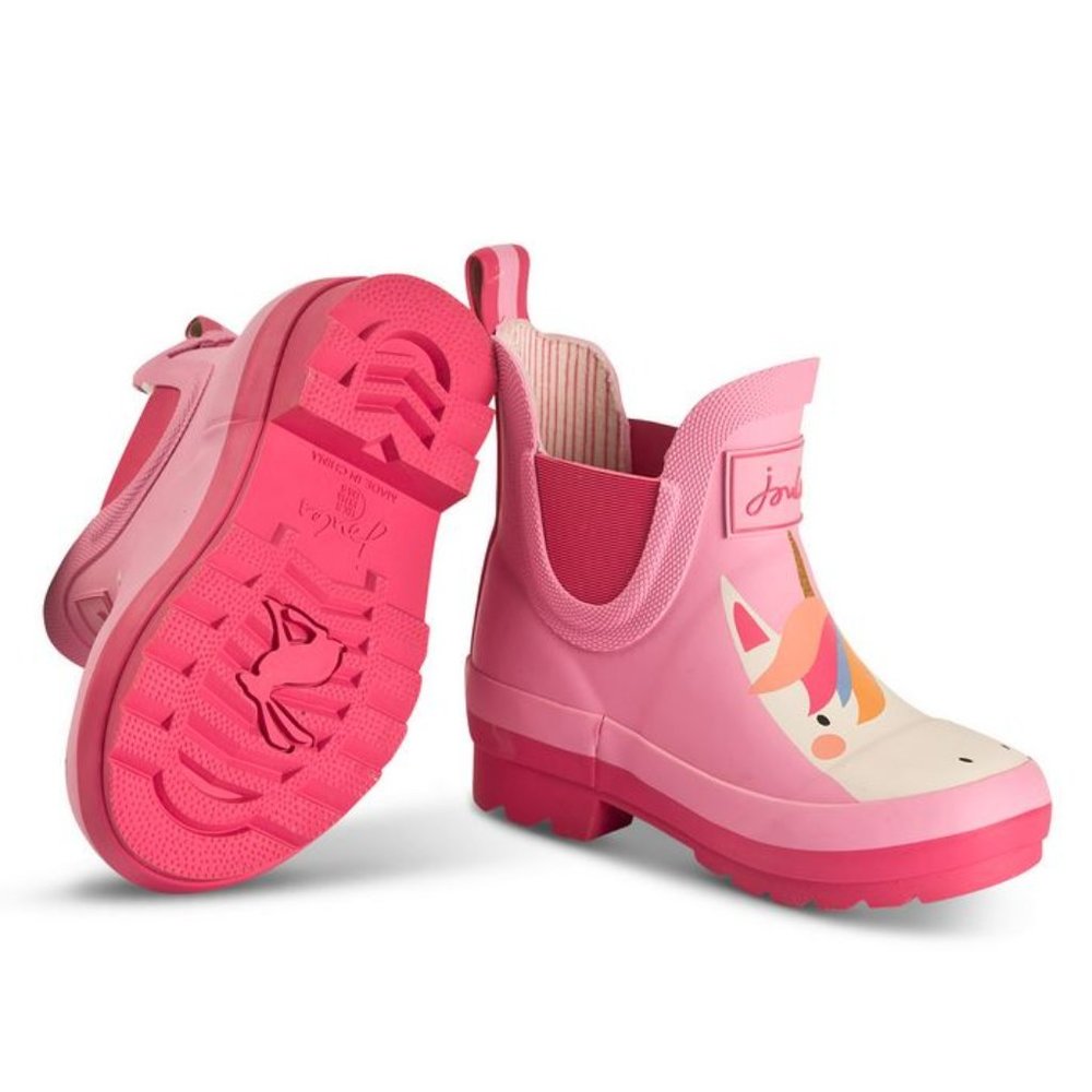 Joules 'Unicorn' Short Rain Boots in PINK (2) - Picture 3 of 15